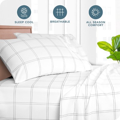 King Size White and Gray Hypoallergenic Microfiber Pillowcases