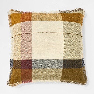 Threshold Studio McGee Oversized Plaid Throw Pillow Brown/Cream