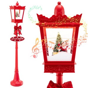 Costway 8 ft Musical Christmas Streetlight with Warm White LED Lights Snowy Effects - 1 of 1