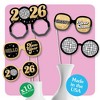 Big Dot of Happiness Disco New Year Glasses - Paper Card Stock Groovy 2026 NYE Party Photo Booth Props Kit - 10 Count - 3 of 4