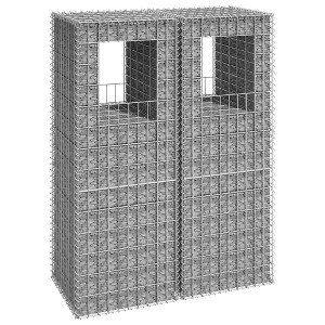 vidaXL Gabion Basket Posts 2 pcs 19.7 in.x19.7 in.x55.1 in. Iron - 1 of 4