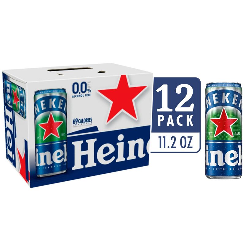 Heineken 0.0 Non-Alcoholic Beer -12 Pk/11.2 fl oz Cans, 1 of 7