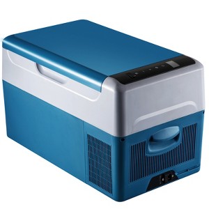 VEVOR Portable Refrigerator 23 Quart(22 Liter),12 Volt Refrigerator App Control(-4℉~68℉), Car Refrigerator Electric Compressor Cooler, White&Blue - 1 of 4