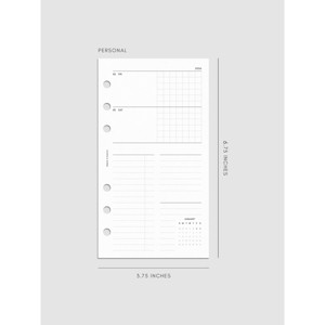 2026 Horizontal Weekly Planner Insert | Sunday Start | Cloth & Paper - 1 of 4
