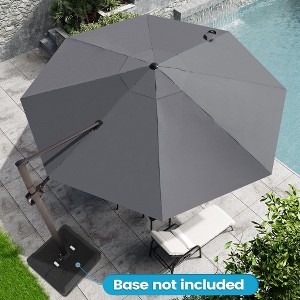 Crestlive Products 11.5FT Round Patio Offset Cantilever Umbrella with Base Set Adjustable with 360°Rotation Pole Outdoor Umbrella - 1 of 4