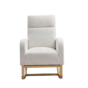Anybear 27.6"W Modern Accent High Backrest Arm Rocking Chair, with Two Side Pocket - 1 of 4