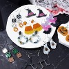 Halloween Glitter Earring Set - 9 Pairs Mixed Styles with Pumpkin, Bat & Ghost, Sparkly Acrylic Party Jewelry - 2 of 4
