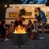 26" Smokeless Fire Pit with Ash Tray Base,Wood Burning Firepit with Adjustable Foot&Fire Poker,Smokeless Outdoor Fireplace with Dust Bag for Bonfire - 3 of 4