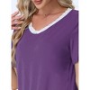 cheibear Women's Soft Shorts Sleeve Nightwear with Pockets Pajama Set 2 Pcs - 4 of 4