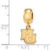 Black Bow Jewelry 14k Yellow Gold Plated Sterling Silver Marquette Golden Eagles NCAA Bead Charm - 2 of 3