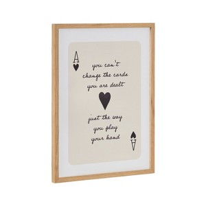 Kate & Laurel All Things Decor 12"x16" Gallery Ace of Heart Cards Positive Quote Print by The Creative Bunch Studio Natural - 1 of 4