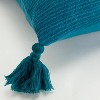 Rizzy Home Oversize Solid Striped Square Cover with Tassels - 20"x20" - 3 of 4