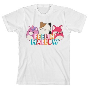 Squishmallows Feelin' Mallow Crew Neck Short Sleeve Cream Youth Boy's T-shirt - 1 of 3