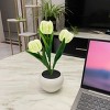 Tulip Night Light, LED Simulation Tulip Night Light Bouquet 3 Heads with Ceramic Vase Bedroom Bedside Lamp for Home Living Room Desktop Decor - 4 of 4
