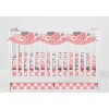 Bacati - Watercolor Floral Coral Gray Long Side Crib Rail Guard Cover - 3 of 4