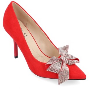 Journee Collection Womens Marcie Mid Heel Pointed Toe Pumps - 1 of 4