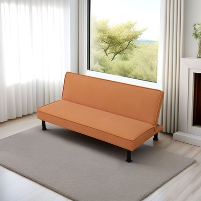 DOMETOUR Modern Armless Calico Sofa Bed – Convertible Sleeper Couch for Living Room, Guest Room or Small Apartment