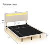 CAVINAS Upholstered Floating Full/Queen Bed Frame,Vertical Channel Design Velvet Fabric Bed with LED Lights,No Box Springs Needed - 3 of 4