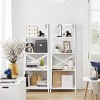 Costway 1PC/2PCS Ladder Shelf 4-Tier Bookshelf Bookcase Storage Display Plant Leaning Black/White - 2 of 4