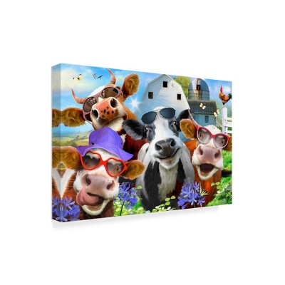 Trademark Fine Art -Howard Robinson 'Chill Cows' Canvas Art