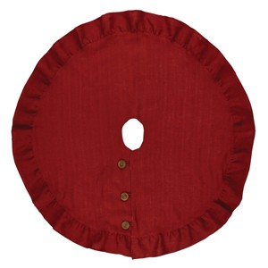 Park Designs Jute Burlap Tree Skirt with buttons - 60" - Red - 1 of 3