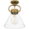 Quoizel Lighting Webster 1 - Light Semi-Flush Mount in  Weathered Brass - 3 of 4