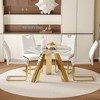 4-Piece Dining Set with Sintered Stone Tabletop and Dining Chairs with Golden Metal Leg - 2 of 4
