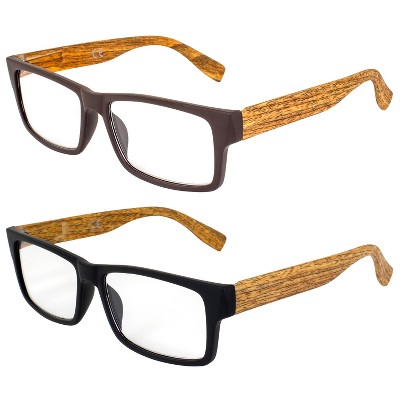 2 Pairs of Global Vision Eyewear Wood Bifocal Safety Glasses