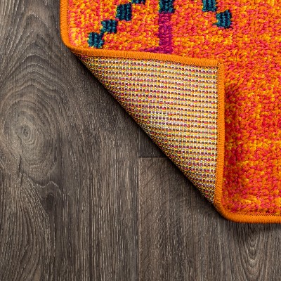 Tribal Love Geometric Orange Multi 3x5 Feet Area Rug