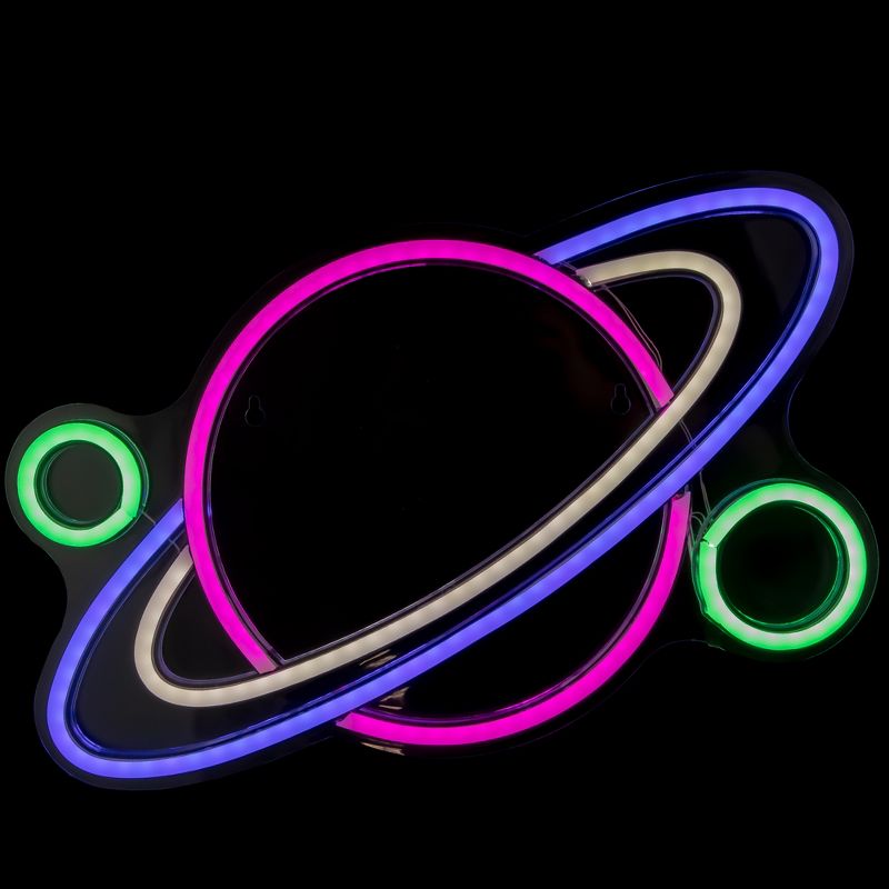 Northlight 16" LED Neon Style Planet Wall Sign, 1 of 5