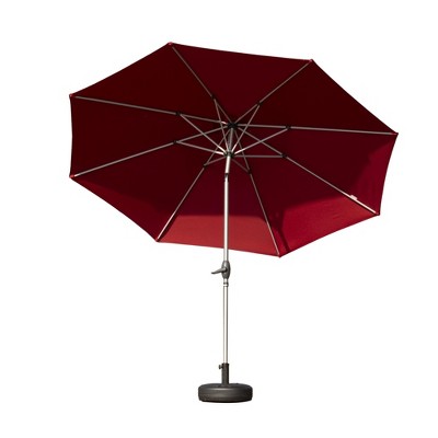 Maggift Outdoor Patio Umbrella with 8 Sturdy Ribs, Push Button Tilt and Crank, Waterproof, UV-Resistant Uitable for Garden, red, 120"*120"*97.2"
