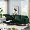 88" Reversible Pull-Out Sleeper Sectional Sofa Bed with Storage Chaise, Velvet Upholstery, Left/Right Hand Chaise - 2 of 4