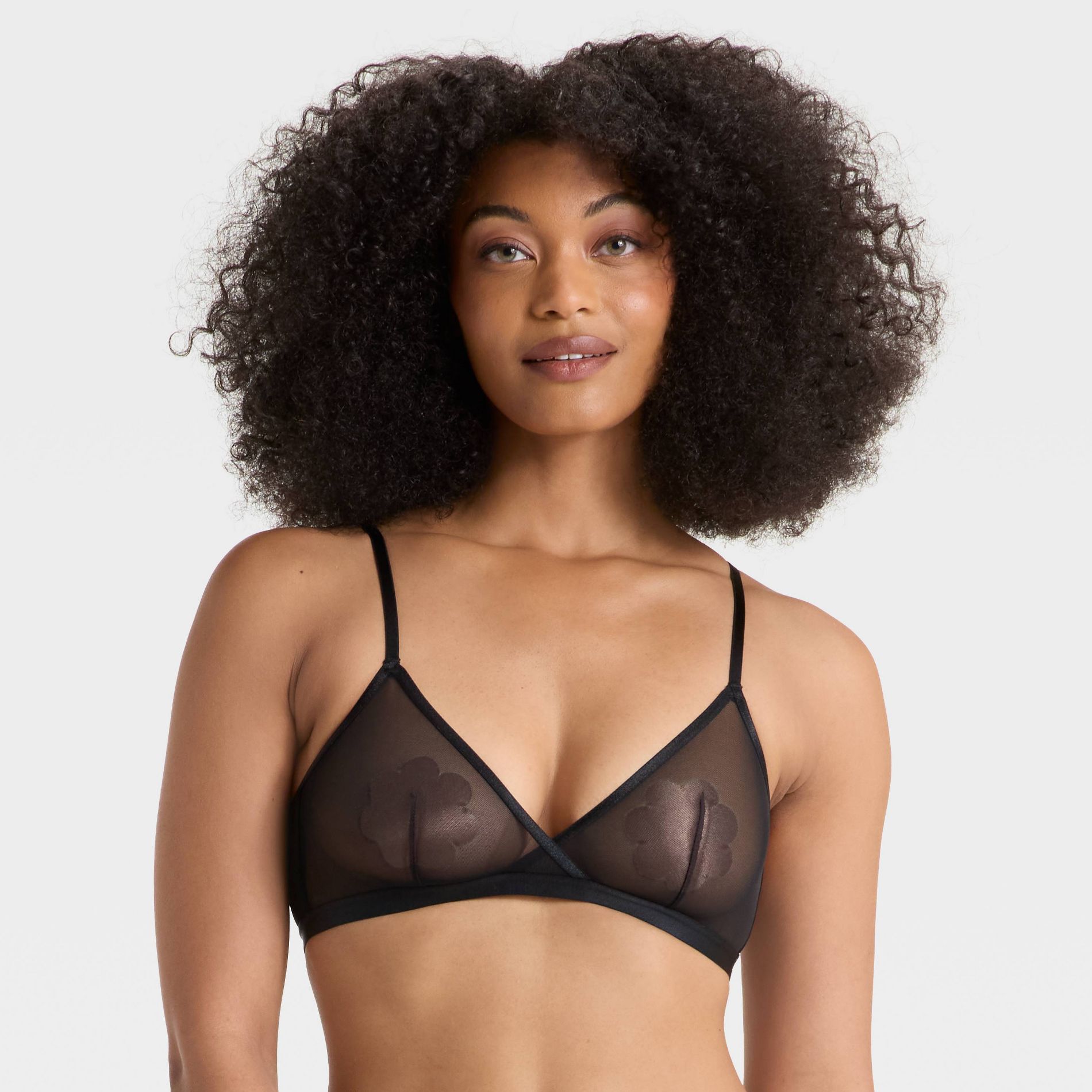 Women's Mesh Unlined Bralette - Auden™ Black L