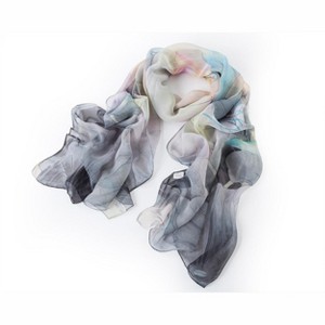 Signare USA Chiffon Lotus Multi Black Floral Chiffon Scarf - 1 of 4