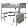 NicBex Full Size Loft Bunk Bed with Desk, Modern Wooden Bed Frame with Storage Shelves, Ladder and Guardrail for Bedroom - 3 of 4