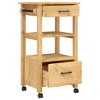 vidaXL Kitchen Trolley MONZA 18.9 in.x15.7 in.x35.4 in. Solid Wood Pine - 4 of 4
