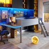 Whisen Modern Design Wood Twin Size Gaming Loft Bed with Desk and LED - 2 of 4