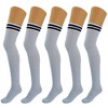 5 Pairs Over-the-Knee Thigh-High Cotton Socks for Women – Warm Boot Leg Warmers, Soft & Stretchy Knit Stockings - 2 of 3