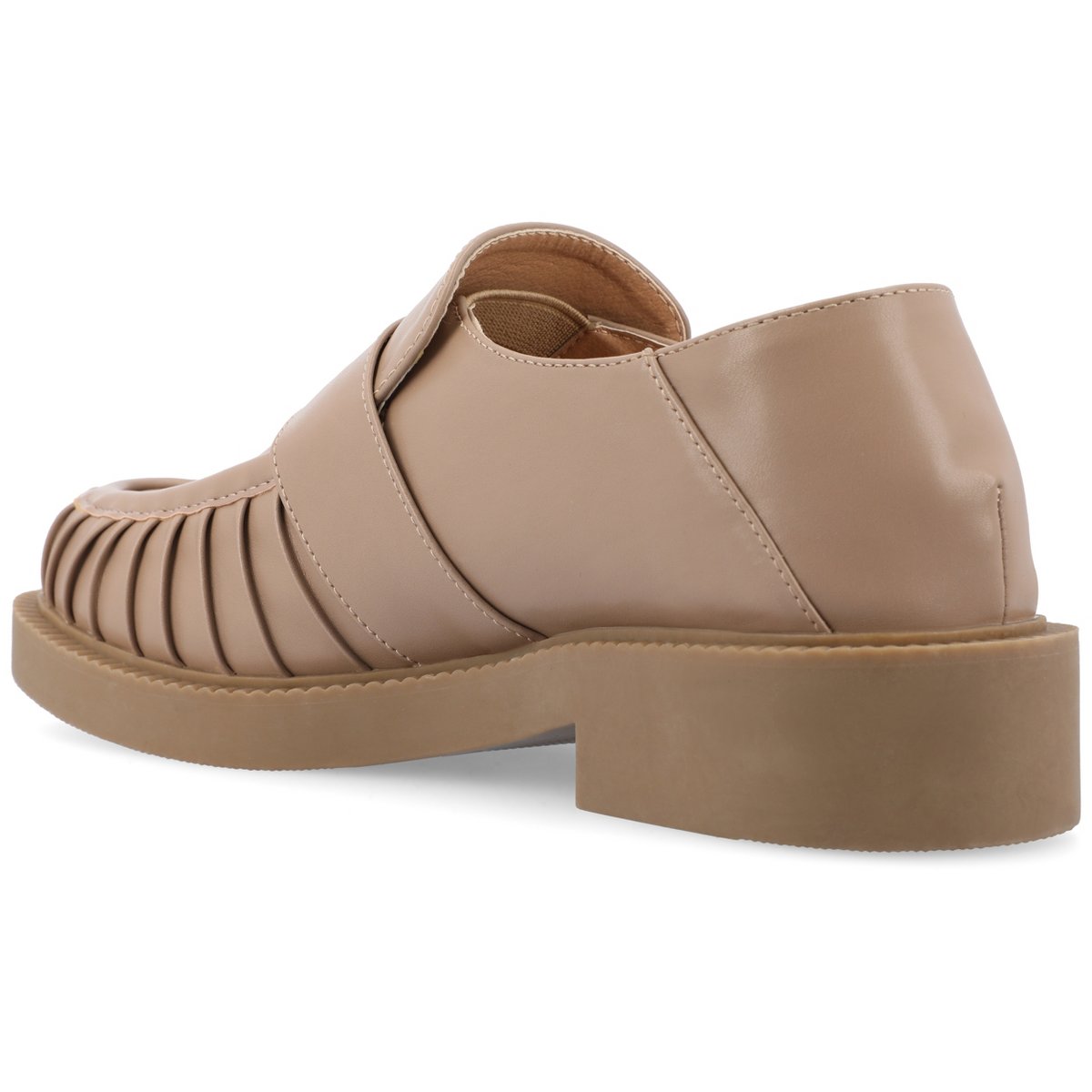Женские туфли Journee Collection Women's Lakenn Slip On Crash Back Loafer Flats, 7 Taupe — фото 7