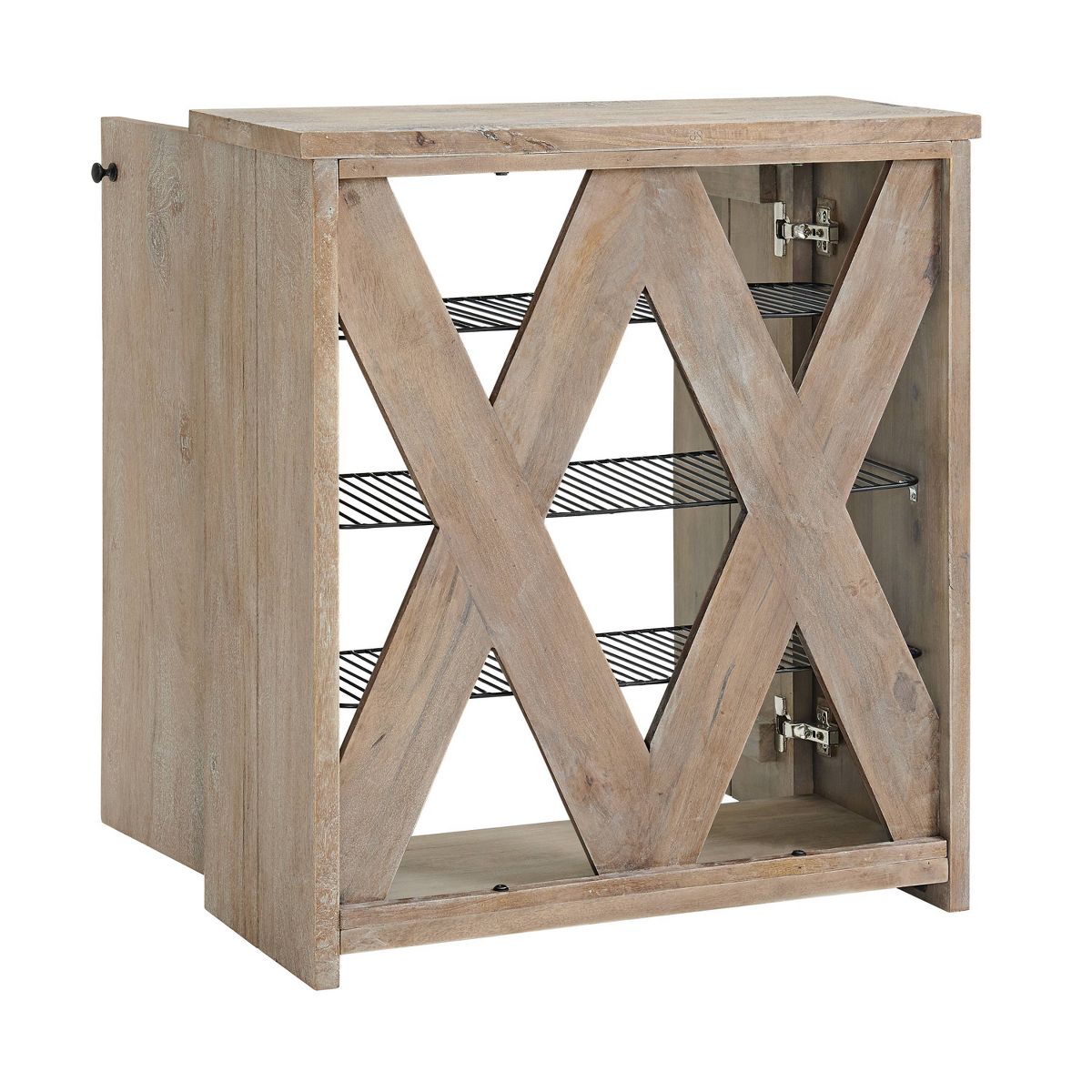 Alaterre Furniture 31" Castleton Mango Wood Shoe Cubbie Storage Cabinet Driftwood: 12-Pair Organizer, Fixed Shelves, Freestanding - thumbnail 8