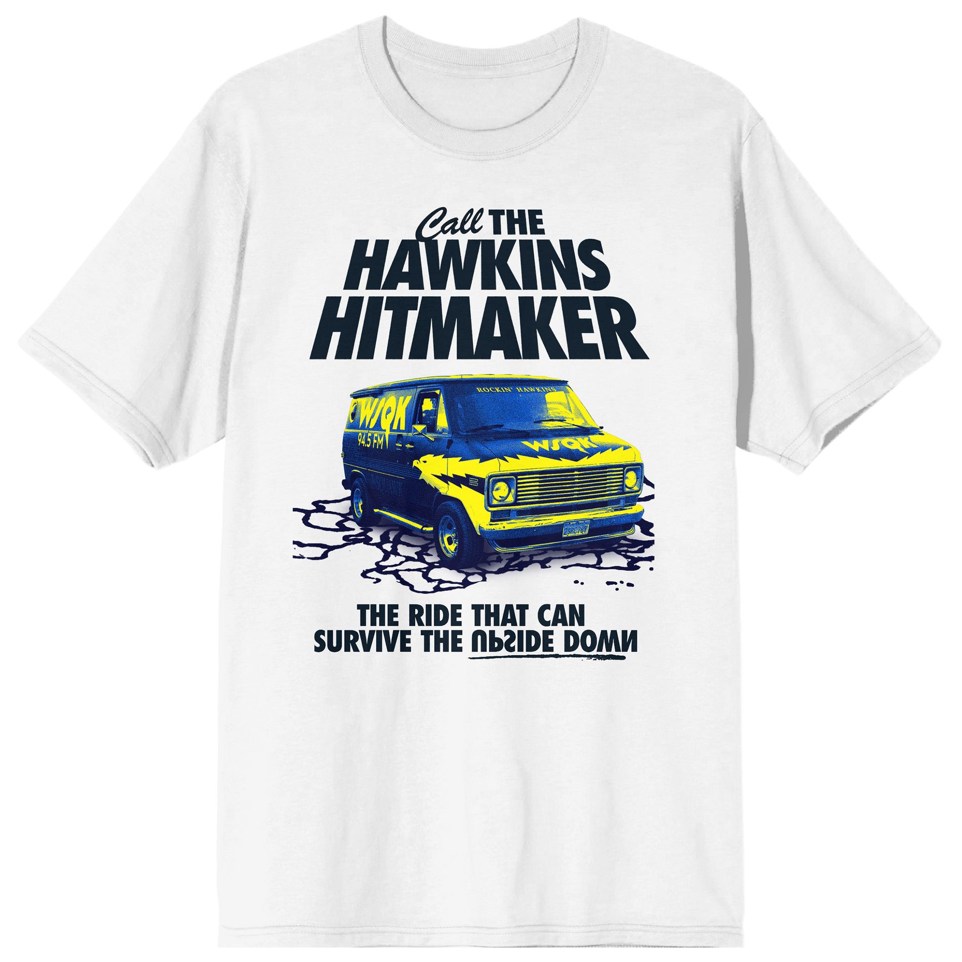 Stranger Things Call the Hawknis Hitmaker Men's White Crew Neck Short Sleeve T-shirt