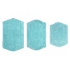 Waterford Collection Tufted Bath Rug, Extra Soft and Absorbent, Non-Slip Bath Mats, Machine Washable bath rugs for Bathroom, 3 Piece Set, Turquoise - 2 of 4