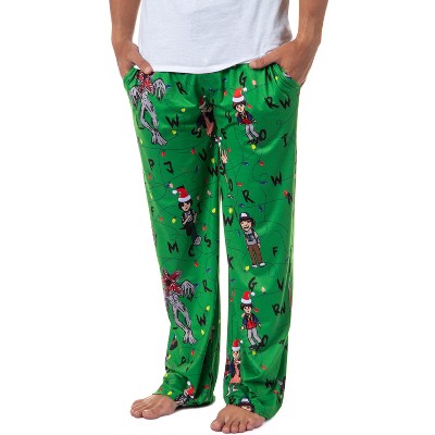 Stranger Things Men's Sketch Characters And Light Strings Pajama Pants :  Target