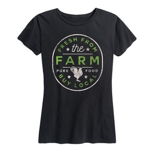 Women's - Instant Message - Fresh From the Farm Buy Local Short Sleeve Graphic T-Shirt - 1 of 4