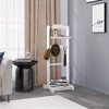 Accent Portable Garment Rack,Clothes Valet Stand with Storage Organizer,White Finish - 4 of 4