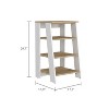 VYNXARIA 29.7" High Vertical Cabinet with 4 Open Shelves - Light Oak/White Finish, Stylish Storage Solution - 3 of 4