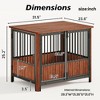 Lyngins Classic Walnut Groove Dog Crate Furniture, Decorative Pet House & Indoor Side End Table, Multi-Door Dog Kennel, Extra Top Storage - 4 of 4