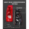 Tail Light Assembly for 2003-2006 Chevy Silverado Red/Clear Replacement OE Style Taillight Rear Brake Lamp with Bulb and Harness Set - 4 of 4