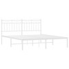 vidaXL Queen Metal Bed Frames with Headboard, Under Bed Storage, Noise Free, White, No Mattress - 4 of 4