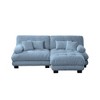Dexmalle Modern Chenille Upholstered Cloud Couch Sectional Sofa wit Ottoman,Blue - 2 of 4